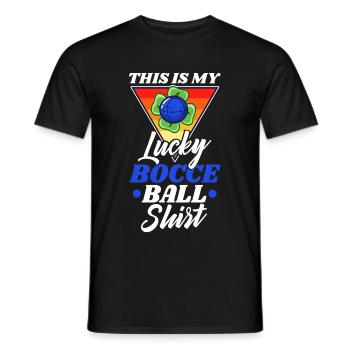 This is my Lucky Bocce ball - Men's T-Shirt - black - Front - AI Model Male 178 light (178cm)