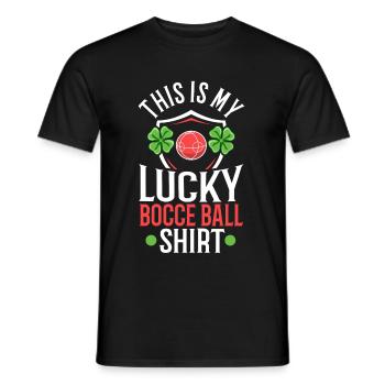 This is my Lucky Bocce ball - Men's T-Shirt - black - Front - AI Model Male 178 light (178cm)