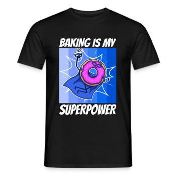 Baking is my Superpower, Donut - Men's T-Shirt - black - Front - AI Model Male 178 light (178cm)