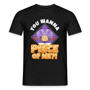 You want to piece of me Biscuit - Men's T-Shirt - black - Front - AI Model Male 178 light (178cm)