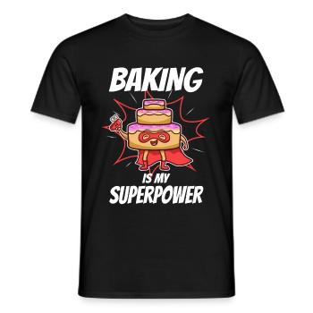 Baking is my Superpower, Torte - Männer T-Shirt - Schwarz - Vorne - AI Model Male 178 light (178cm)