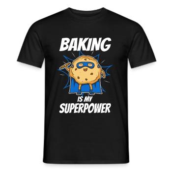 Baking is my Superpower, Biscuit - Men's T-Shirt - black - Front - AI Model Male 178 light (178cm)