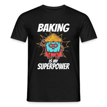 Baking is my Superpower, Muffin - Men's T-Shirt - black - Front - AI Model Male 178 light (178cm)