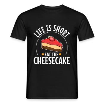 La vie est courte manger le gâteau - T-shirt homme - noir - Devant - AI Model Male 178 light (178cm)