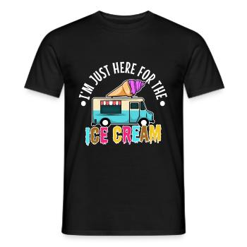 Je suis juste ici pour la crème glacée - T-shirt homme - noir - Devant - AI Model Male 178 light (178cm)