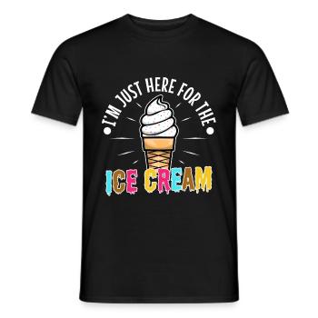 Je suis juste ici pour la crème glacée - T-shirt homme - noir - Devant - AI Model Male 178 light (178cm)