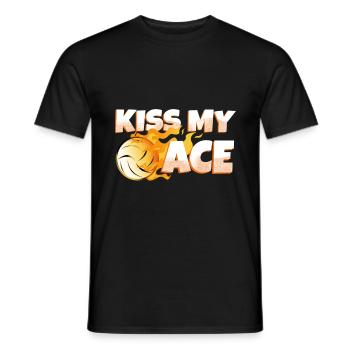 Kiss my ace volleyball - Männer T-Shirt - Schwarz - Vorne - AI Model Male 178 light (178cm)