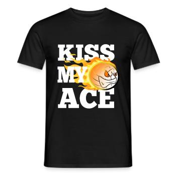 Kiss my ace volleyball - Männer T-Shirt - Schwarz - Vorne - AI Model Male 178 light (178cm)