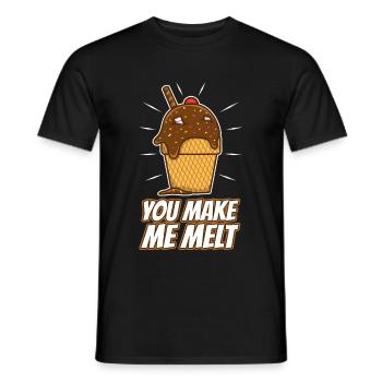 You make me melt, Eiscreme - Männer T-Shirt - Schwarz - Vorne - AI Model Male 178 light (178cm)