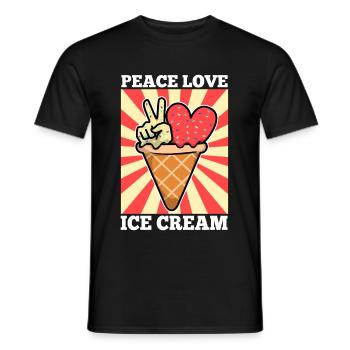 Peace Love Ice Cream - Männer T-Shirt - Schwarz - Vorne - AI Model Male 178 light (178cm)