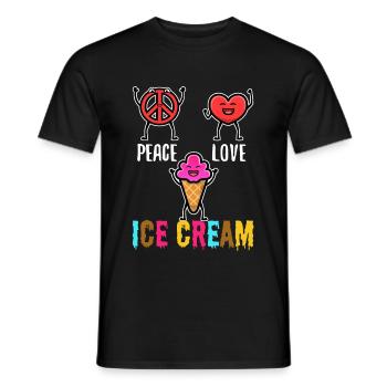 Peace Love Ice Cream - Männer T-Shirt - Schwarz - Vorne - AI Model Male 178 light (178cm)