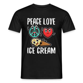 Peace Love Ice Cream - Männer T-Shirt - Schwarz - Vorne - AI Model Male 178 light (178cm)