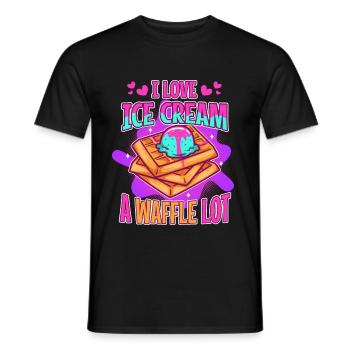 I love ice cream a waffle lot - Men's T-Shirt - black - Front - AI Model Male 178 light (178cm)