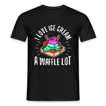 I love ice cream a waffle lot - Men's T-Shirt - black - Front - AI Model Male 178 light (178cm)