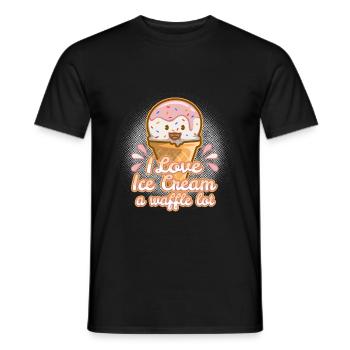 I love ice cream a waffle lot - Men's T-Shirt - black - Front - AI Model Male 178 light (178cm)