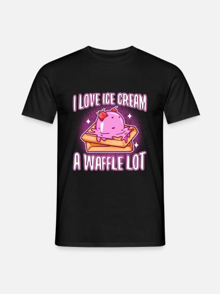 I love ice cream a waffle lot - T-shirt herr - svart