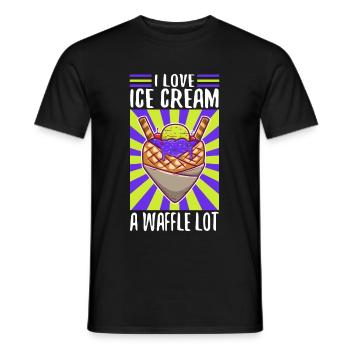 I love ice cream a waffle lot - Men's T-Shirt - black - Front - AI Model Male 178 light (178cm)