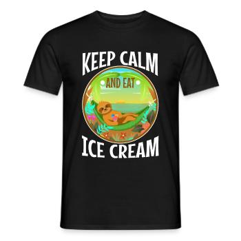 Restez calme et mangez de la crème glacée - T-shirt homme - noir - Devant - AI Model Male 178 light (178cm)