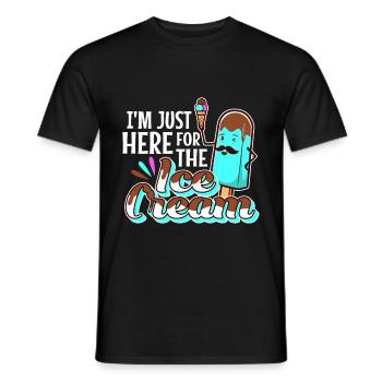 Im just here for the ice cream - Männer T-Shirt - Schwarz - Vorne - AI Model Male 178 light (178cm)