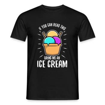 Si vous pouvez lire ceci apportez-moi une crème glacée - T-shirt homme - noir - Devant - AI Model Male 178 light (178cm)
