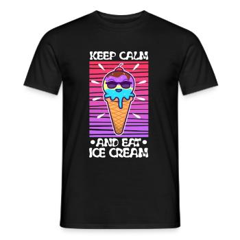 Restez calme et mangez de la crème glacée - T-shirt homme - noir - Devant - AI Model Male 178 light (178cm)