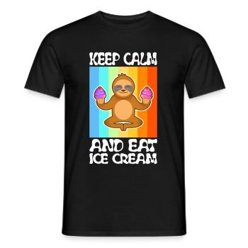 Restez calme et mangez de la crème glacée - T-shirt homme - noir - Devant - AI Model Male 178 light (178cm)