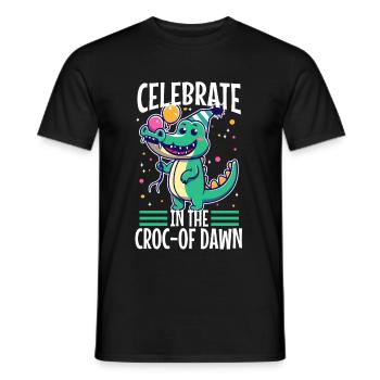 Faites la fête jusqu’à l’aube - T-shirt homme - noir - Devant - AI Model Male 178 light (178cm)