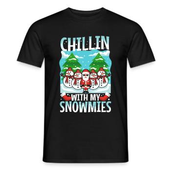 Détendez-vous avec mes Snowmies - T-shirt homme - noir - Devant - AI Model Male 178 light (178cm)