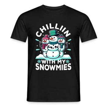 Détendez-vous avec mes Snowmies - T-shirt homme - noir - Devant - AI Model Male 178 light (178cm)