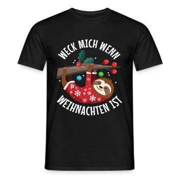 Weck mich auf wenn es Weihnachten ist - Männer T-Shirt - Schwarz - Vorne - AI Model Male 178 light (178cm)