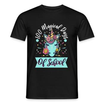 Joyeux 100 jours d’apprentissage magique - T-shirt homme - noir - Devant - AI Model Male 178 light (178cm)