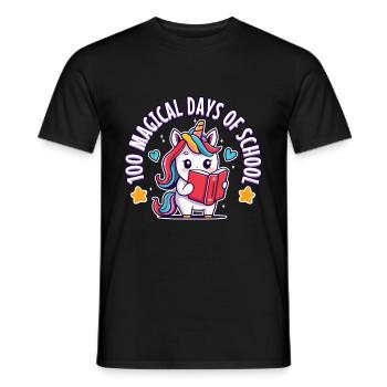 Joyeux 100 jours d’apprentissage magique - T-shirt homme - noir - Devant - AI Model Male 178 light (178cm)
