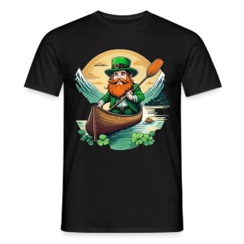 St. Patrick's Day Kleeblatt Kajak - Männer T-Shirt - Schwarz - Vorne - AI Model Male 178 light (178cm)