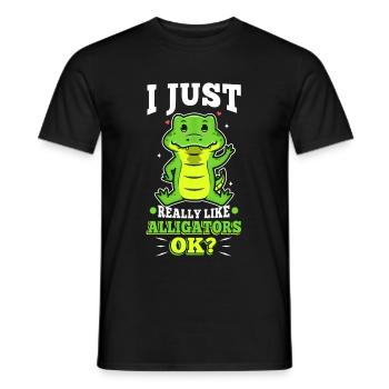 I just really like alligators - Men's T-Shirt - black - Front - AI Model Male 178 light (178cm)