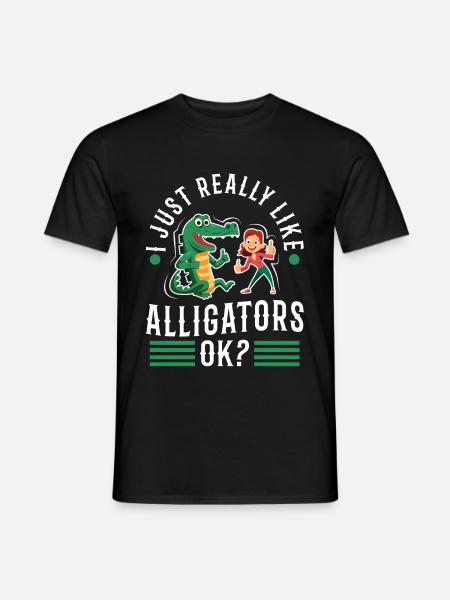 J’aime vraiment les alligators - T-shirt homme - noir