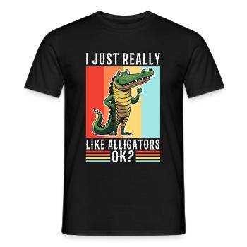 I just really like alligators - Men's T-Shirt - black - Front - AI Model Male 178 light (178cm)