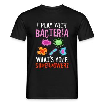 I play with bacteria - Men's T-Shirt - black - Front - AI Model Male 178 light (178cm)
