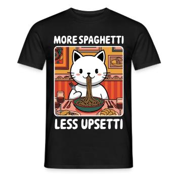More Spaghetti Less Upsetti Cute Cat Pasta Lover - Männer T-Shirt - Schwarz - Vorne - AI Model Male 178 light (178cm)