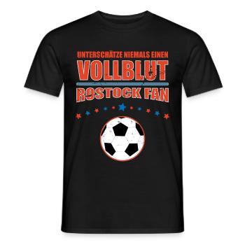 Vollblut - Rostock Fan | Retro Vintage Fußball - Männer T-Shirt - Schwarz - Vorne - AI Model Male 178 light (178cm)