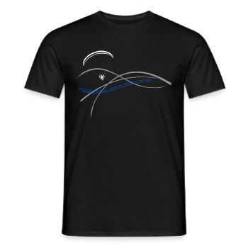 Libert'All paramotor 3 strands blue - Men's T-Shirt - black - Front - AI Model Male 178 light (178cm)
