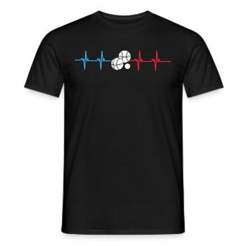 Petanque heartbeat gift bouliste - Men's T-Shirt - black - Front - AI Model Male 178 light (178cm)