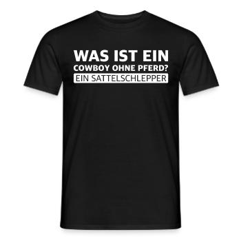 Ein Sattelschlepper ist ein Cowboy ohne Pferd - Männer T-Shirt - Schwarz - Vorne - AI Model Male 178 light (178cm)