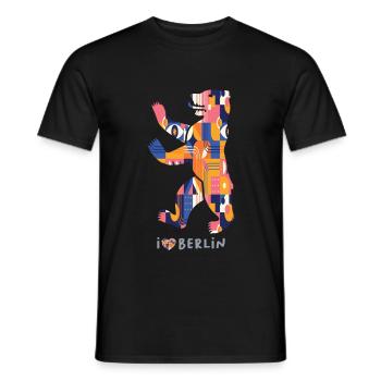 I Love Berlin Shirt - Berlin Bär Design - Men's T-Shirt - black - Front - AI Model Male 178 light (178cm)