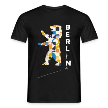 Berlin, capitale de l’ours, Allemagne - T-shirt homme - noir - Devant - AI Model Male 178 light (178cm)