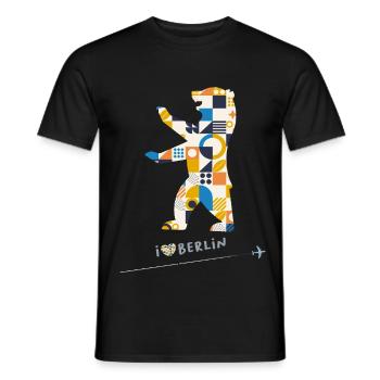 Berlin Bear Berlin - Men's T-Shirt - black - Front - AI Model Male 178 light (178cm)