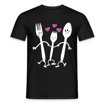 Spork Love Shirt Funny Family Reunion - Men's T-Shirt - black - Front - AI Model Male 178 light (178cm)