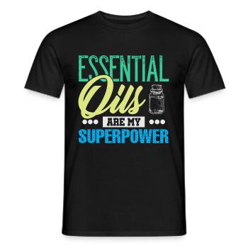 Les huiles essentielles sont ma superpuissance - T-shirt homme - noir - Devant - AI Model Male 178 light (178cm)