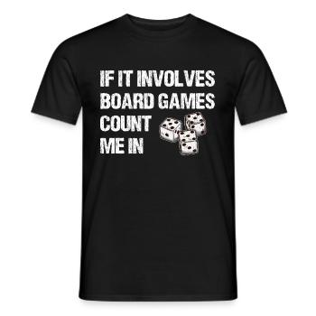 If It Involves Board Games Count Me In - Men's T-Shirt - black - Front - AI Model Male 178 light (178cm)