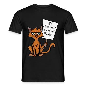 Chat Amant De Chat Sarcasme Antifasciste - T-shirt homme - noir - Devant - AI Model Male 178 light (178cm)