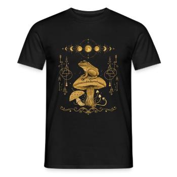 Dark Academia Cottagecore Goblincore Frog - Men's T-Shirt - black - Front - AI Model Male 178 light (178cm)